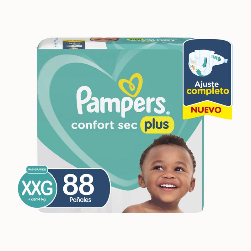 Pampers Confort sec Plus Pañales talla XXG 88 un La Anónima Online