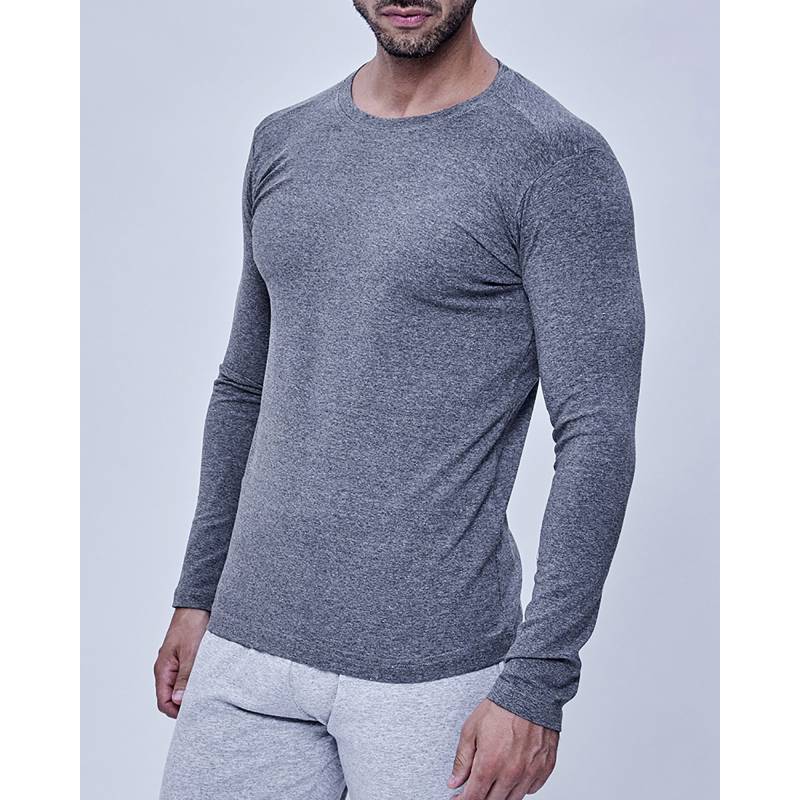 Camiseta Hombre Manga Larga Gris Topo Eyelit Talle S La An Nima Online