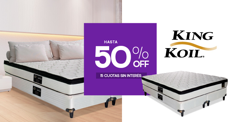 King Koil AON Hasta 50% y hasta 15 csi