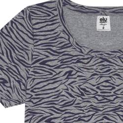 Remera Mujer Ely Manga Corta Estampada Animal Print Violeta Talle 44