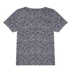 Remera Mujer Ely Manga Corta Estampada Animal Print Violeta Talle 44