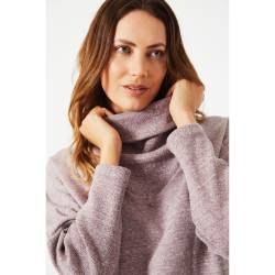 Buzo Mujer Hanes Cuello Polera Uva Melange Talle M