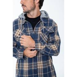 Camisaco Hombre Flanel Izzy Gris Talle XXL