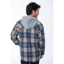 Camisaco Hombre Flanel Izzy Gris Talle XXL