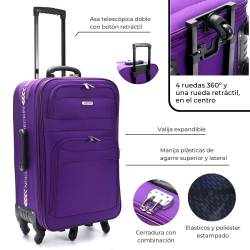 Valija 5 Ruedas Check In Violeta