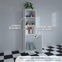 Organizador Centro Estant 3 Estantes 1 Puerta Blanco