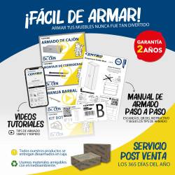 Organizador Centro Estant 3 Estantes 1 Puerta Blanco