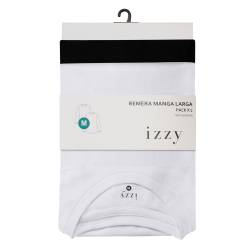 Pack x2 Remeras Hombre Izzy Manga Larga Blanca y Negra Talle XL