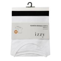 Pack x2 Remeras Mujer Izzy Blanca y Negra Talle 40