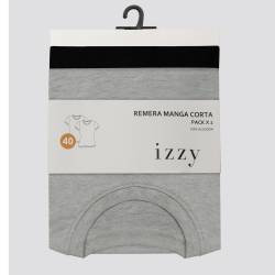 Pack x2 Remeras Mujer Izzy Gris y Negra Talle 40