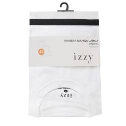 Pack x2 Remeras Mujer Izzy Manga Larga Blanca y Negra Talle 40
