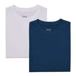 Pack x2 Remeras Mujer Izzy Manga Larga Azul y Blanca Talle 40