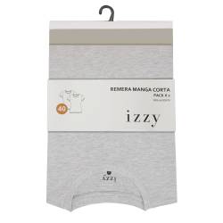 Pack x2 Remeras Mujer Izzy Beige y Gris Talle 40