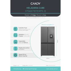 Heladera No Frost Candy Inverter 409 Lts CFQQ5T817EWPS-12 Gris