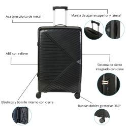 Valija 4 Ruedas Earth 360 65cm Negro