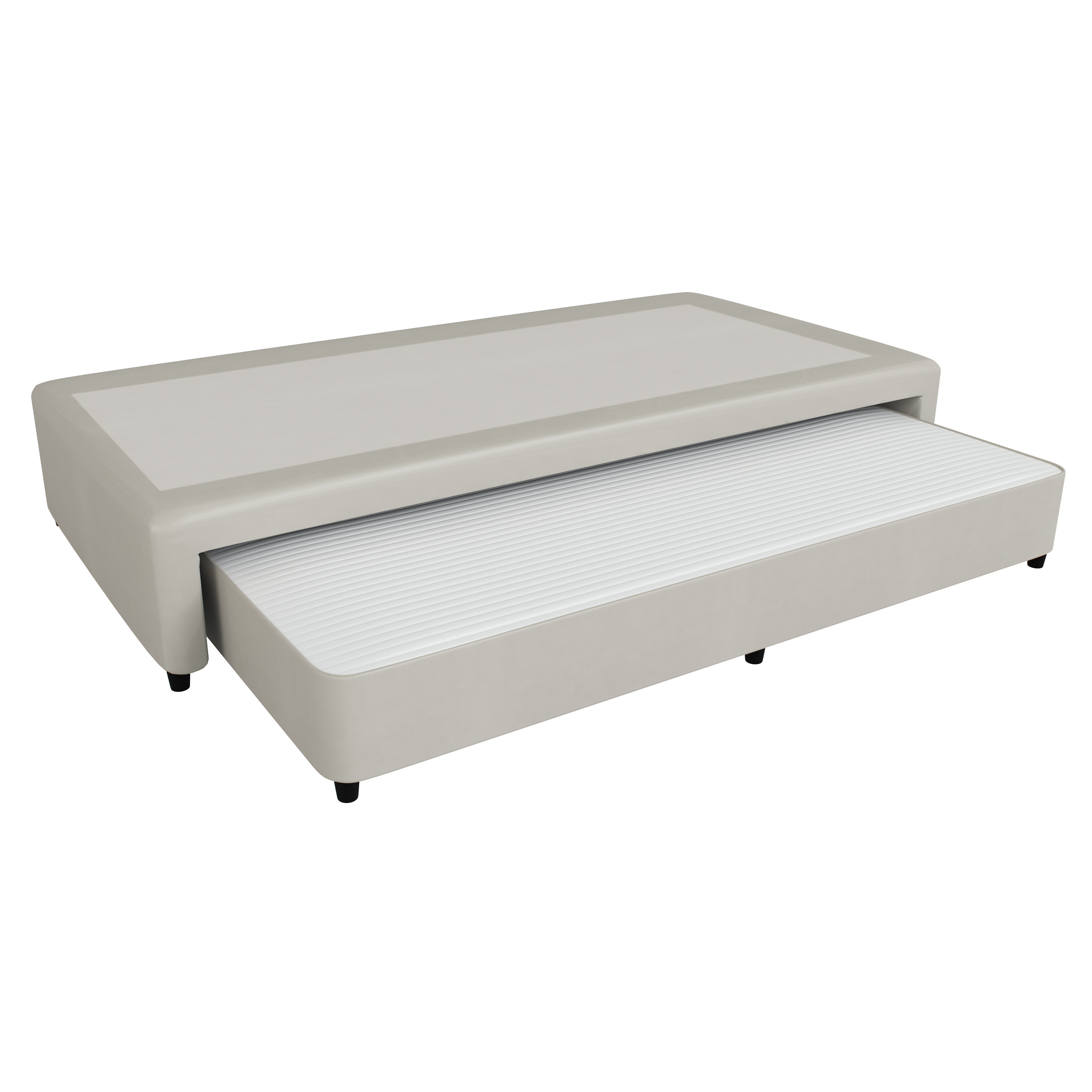 Bicama de Resortes 1 1/2 Plazas 90x190 Urania Ecocuero Crudo Mussa