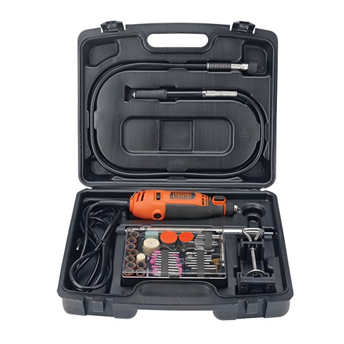 Kit Minitorno Black & Decker con 113 accesorios  y maletín
