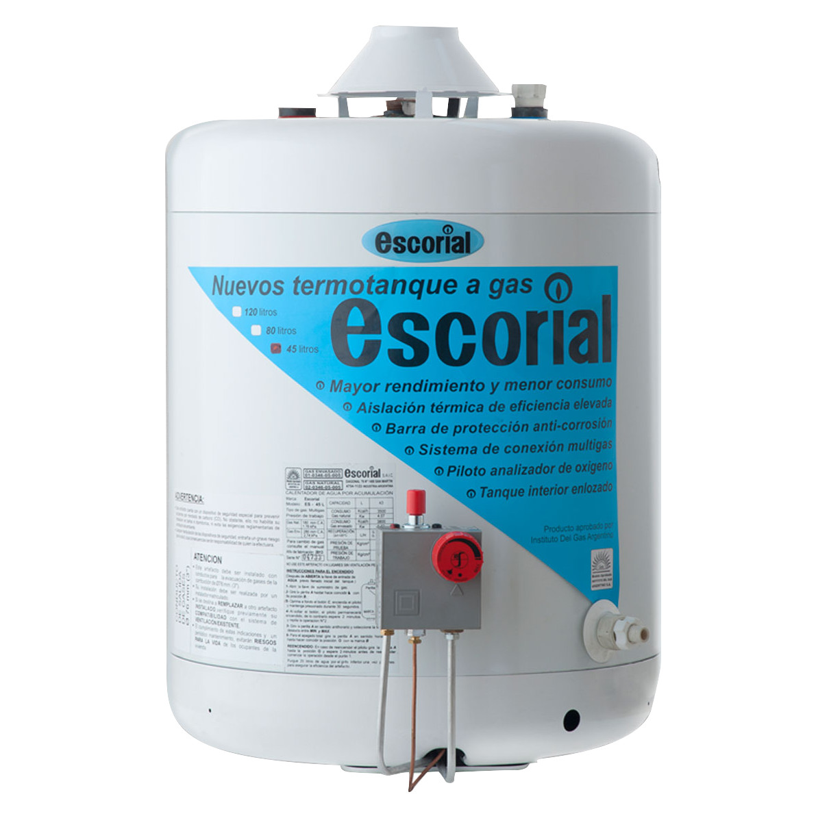 Termotanque a Gas Escorial 45 Lts