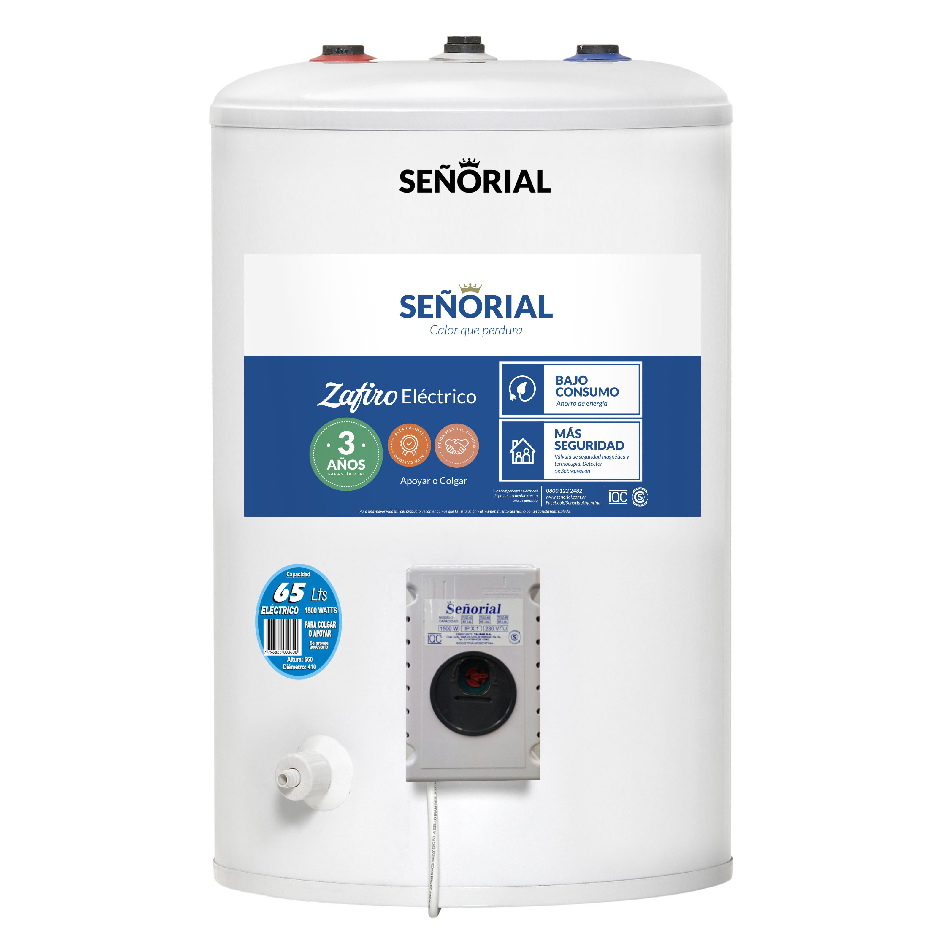 Termotanque Eléctrico Señorial 65 Lts TESZ-65