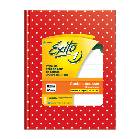Cuaderno Éxito Rayado 48 Hojas 100 gr Lunares Rojo