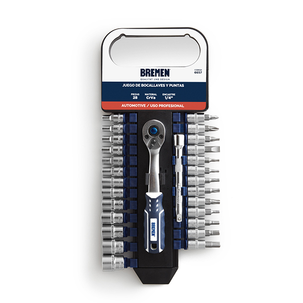 Juego de Bocallaves con Punta Portátil Bremen 28 Piezas