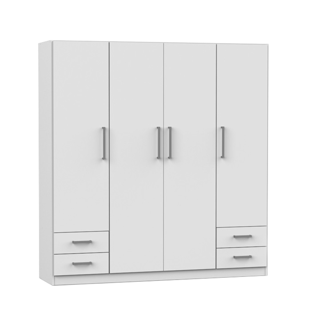 Placard Dielfe 4 Puertas y 4 Cajones Blanco PAC170-B