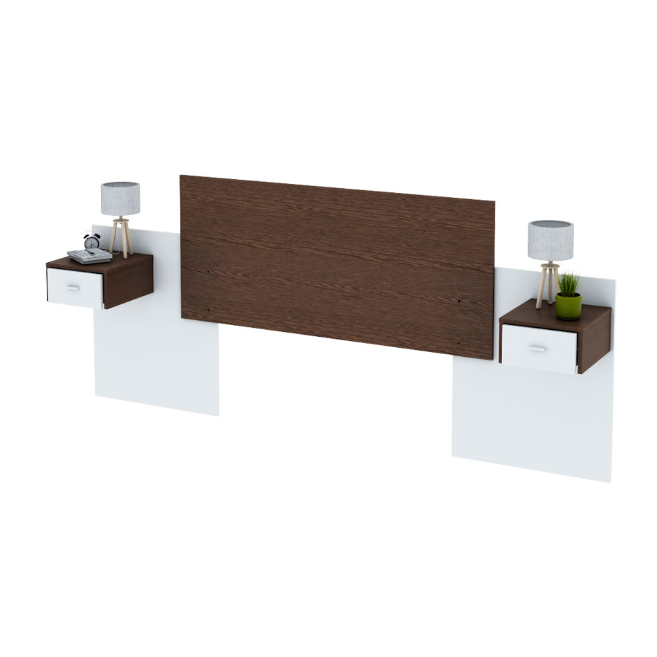 Respaldo de Cama Centro Estant con Mesa de Luz RC6W