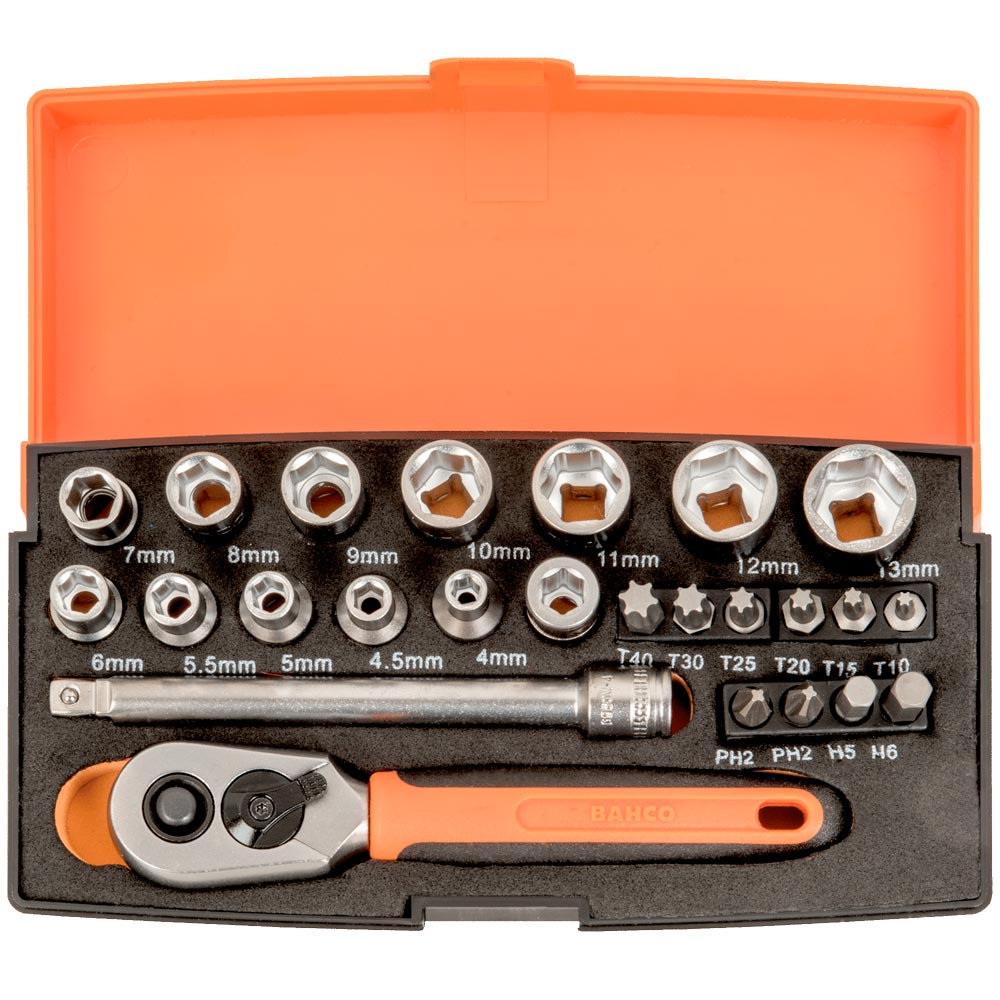 Juego de Bocallaves y Accesorios en 1/4 Bahco