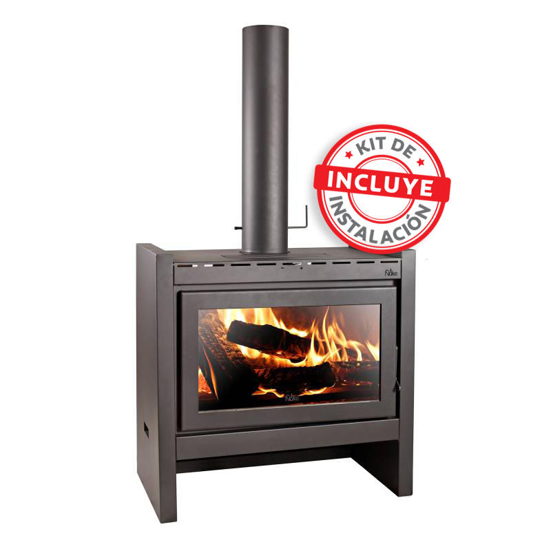 Estufa a Leña Ñuke Lapacho 110 Con Kit 8" 25000K