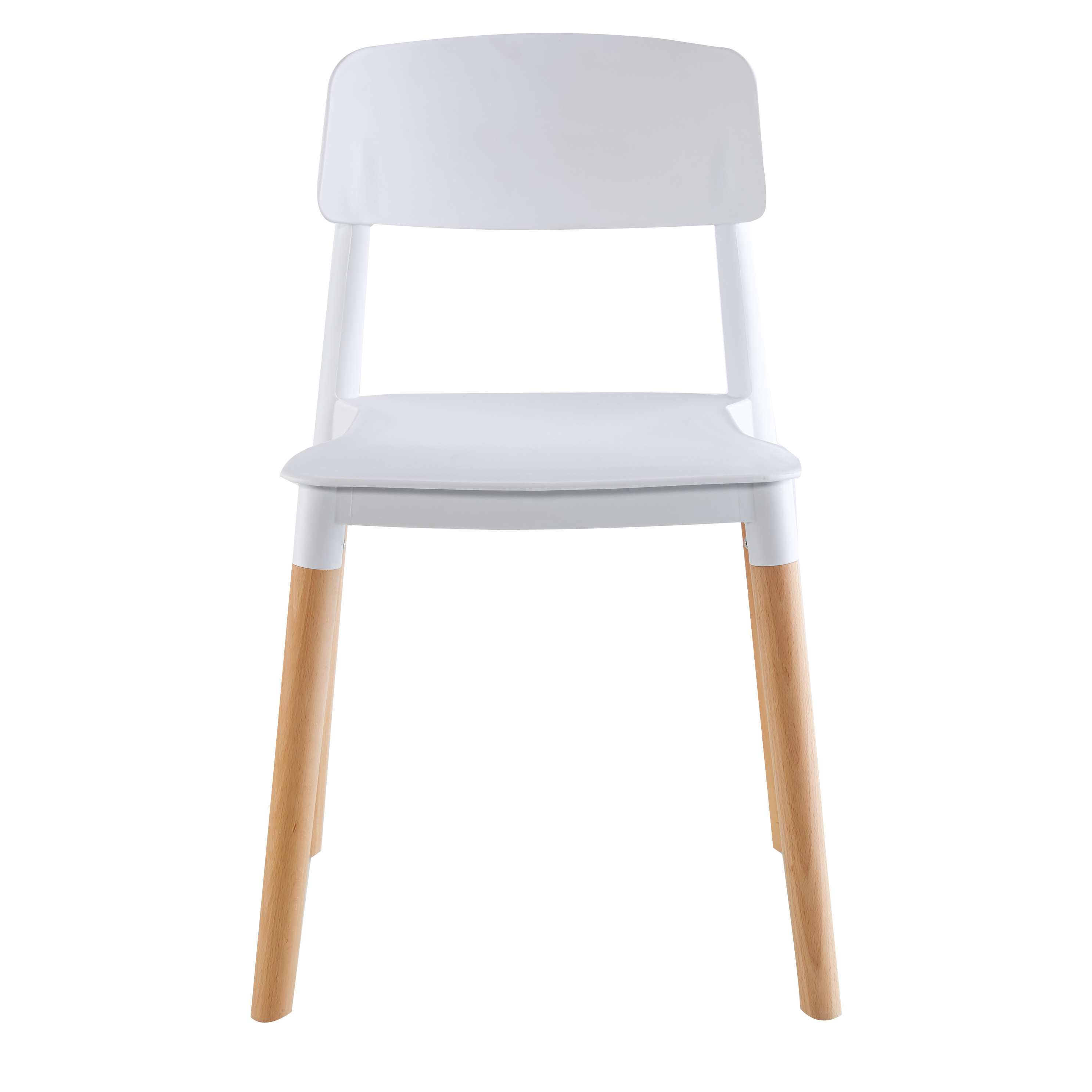 Silla de Comedor Tipo T Blanca x 4 Unidades