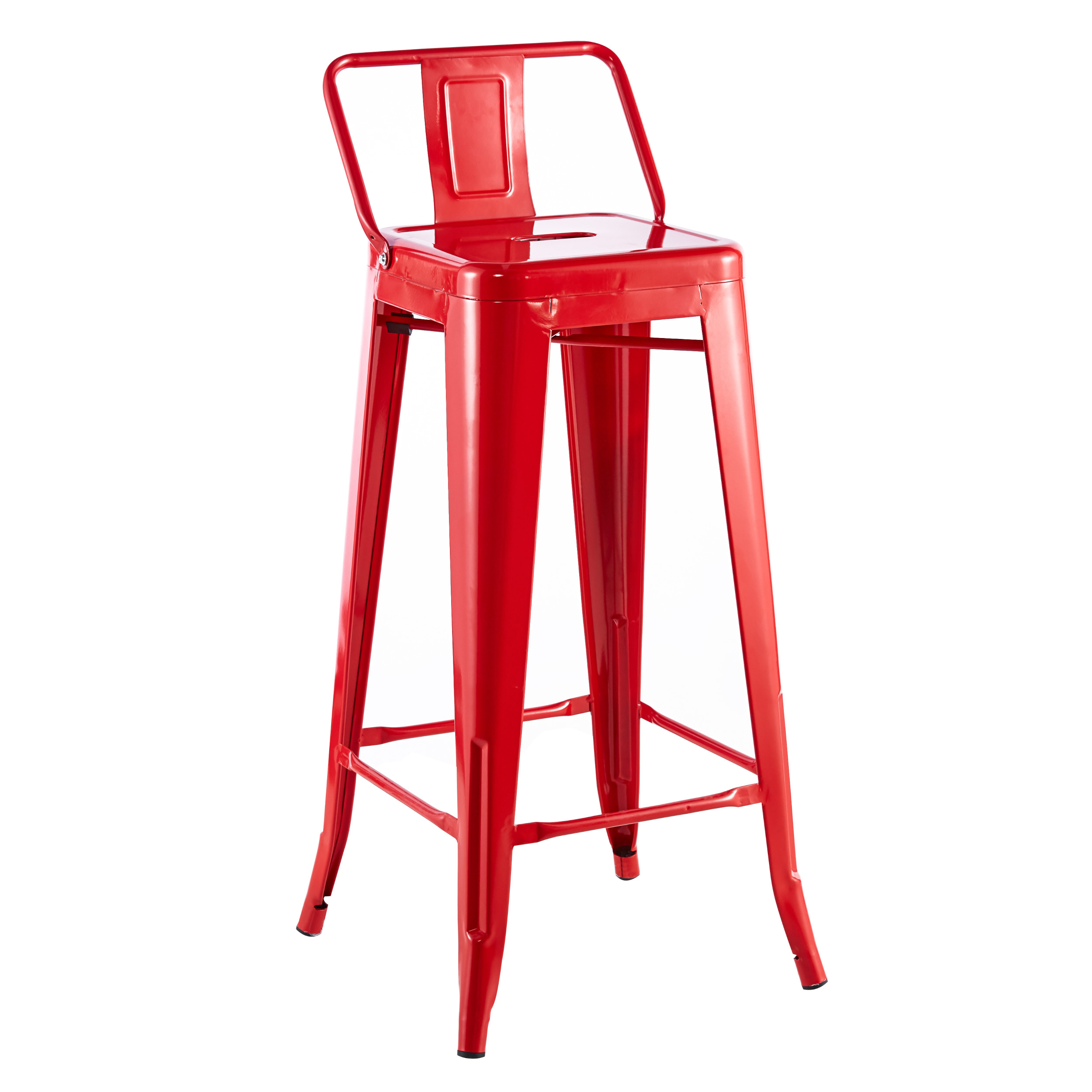 Banqueta Tolix con Respaldo Roja