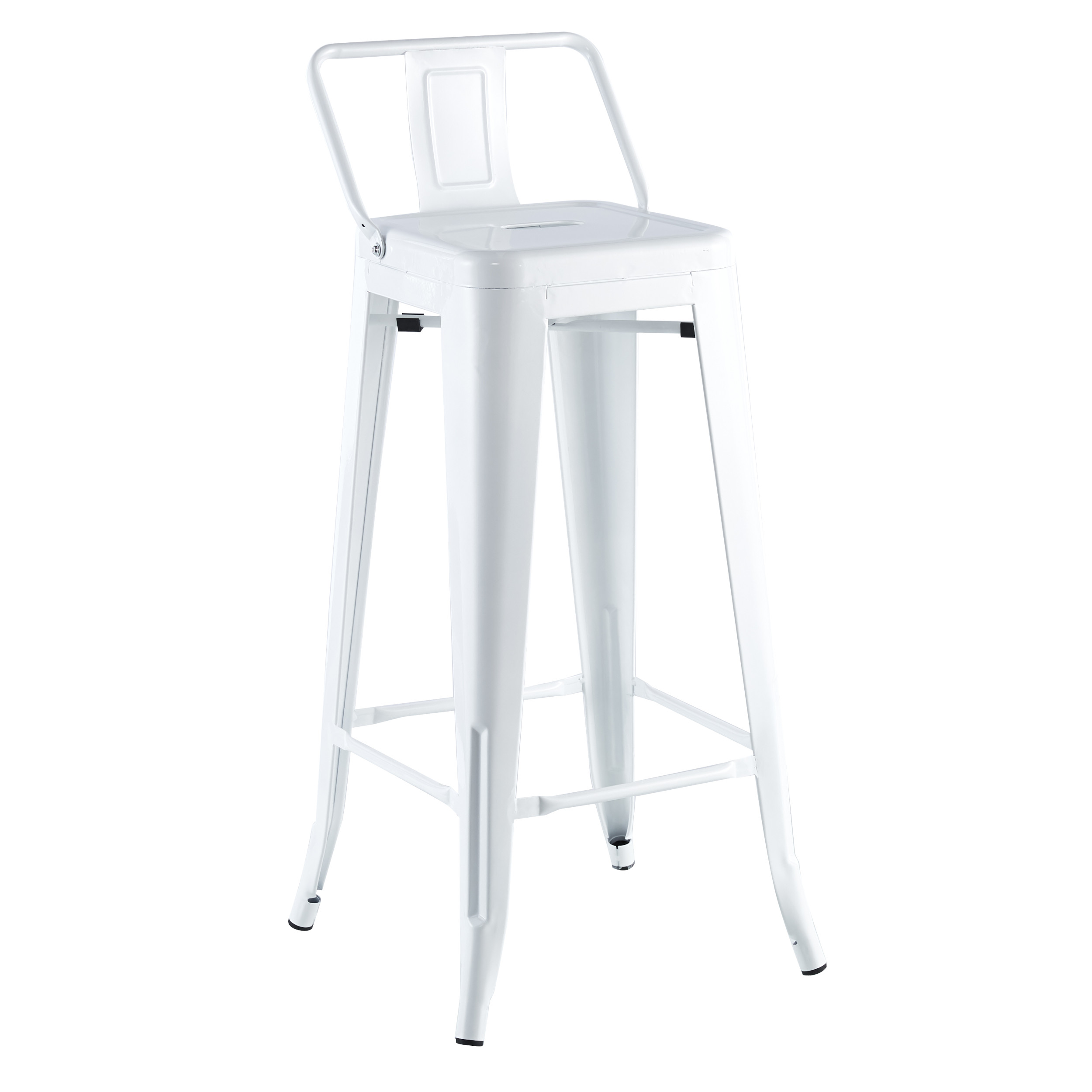 Banqueta Tolix con Respaldo Blanca