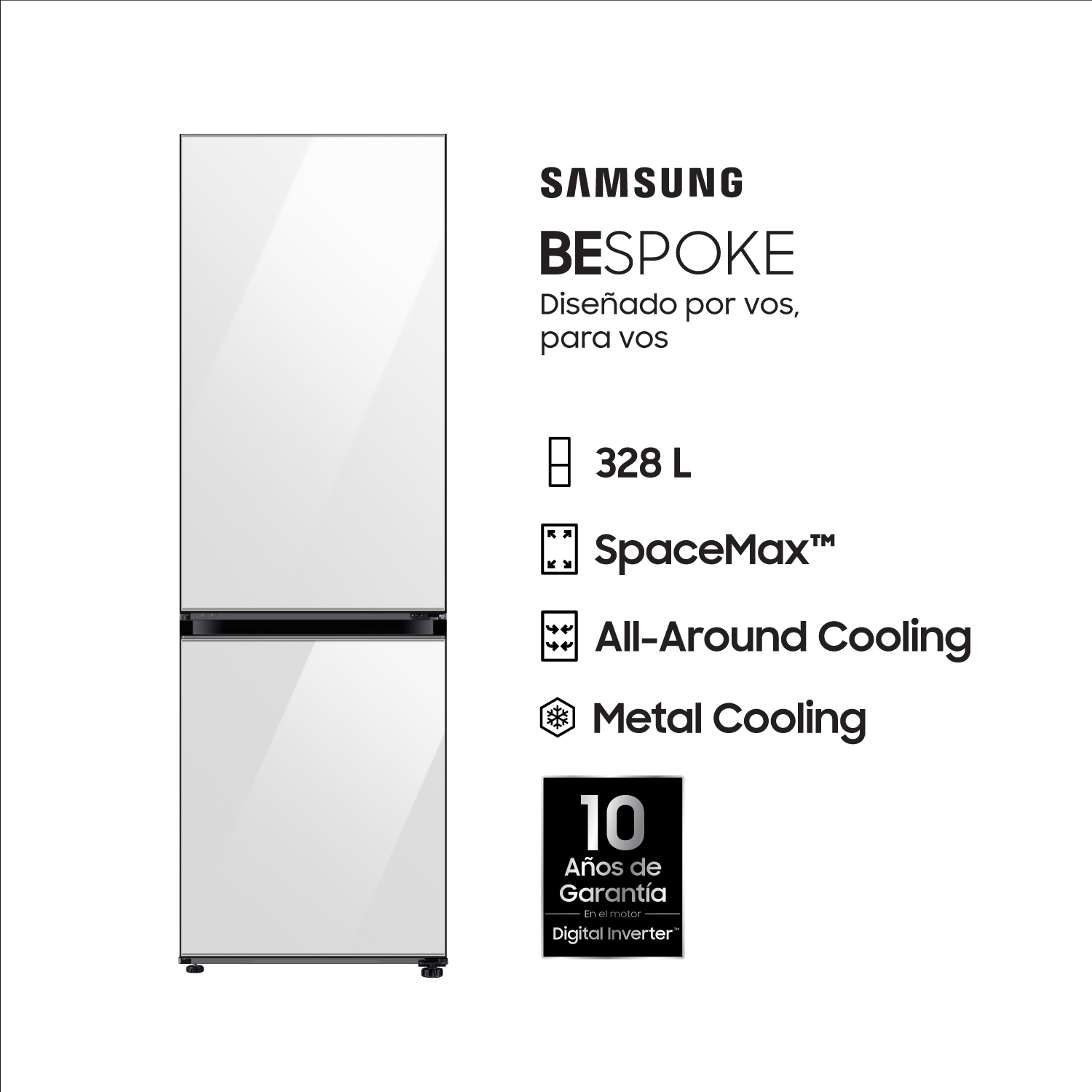 Heladera No Frost Samsung Inverter 328 Lts RB33A307012 Blanco