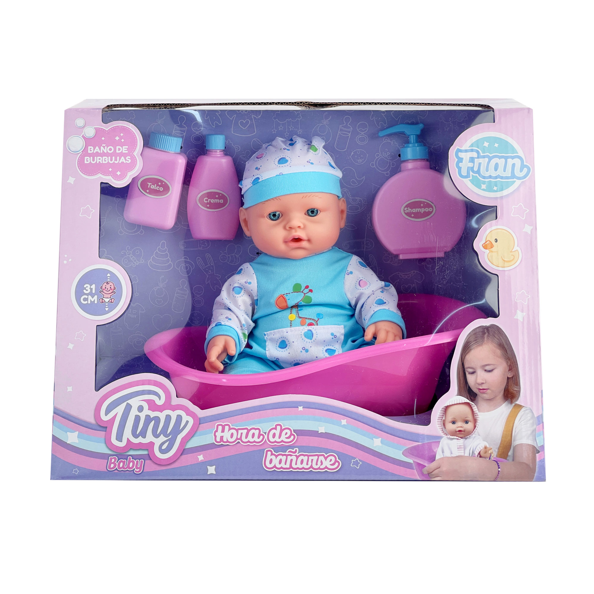Bebote Tiny Hora De Bañarse 31 cm (Cuerpo Duro) 36x26x12 cm
