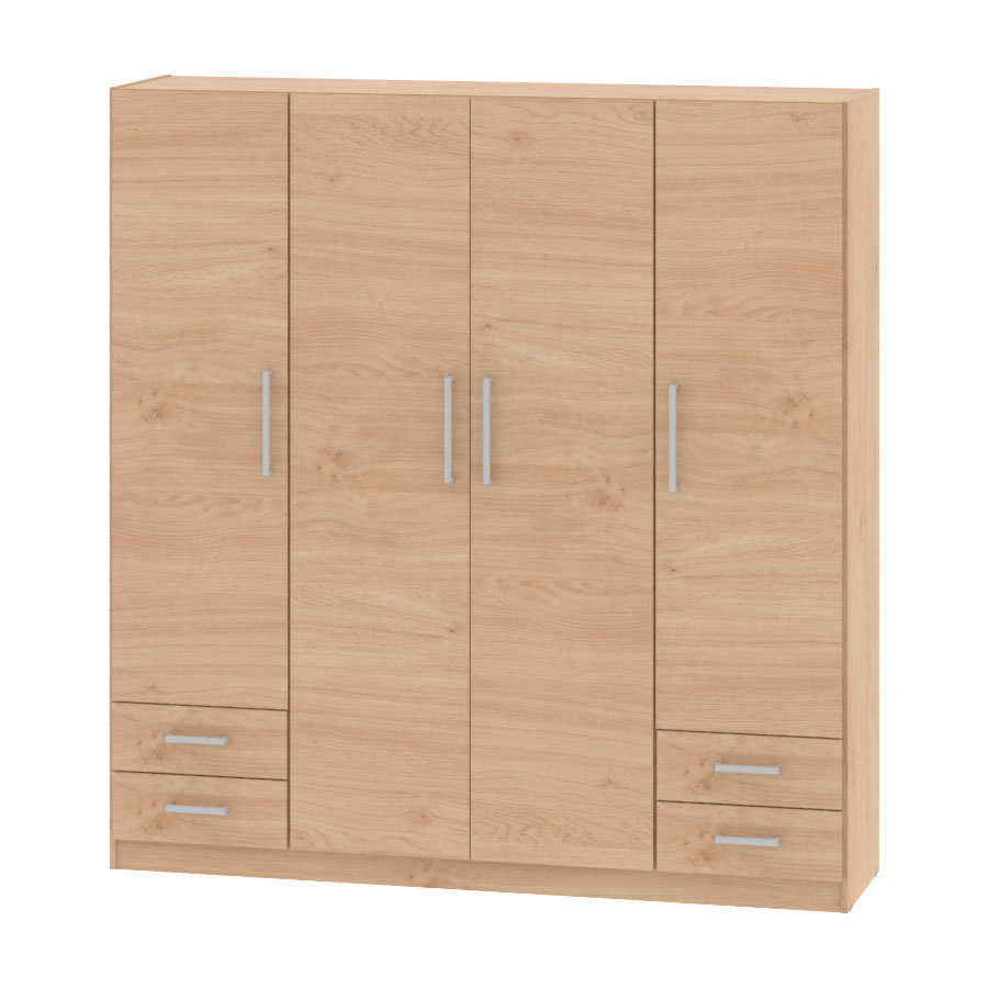 Placard Dielfe 4 Puertas y 4 Cajones Roble Kendal PAC170 RK