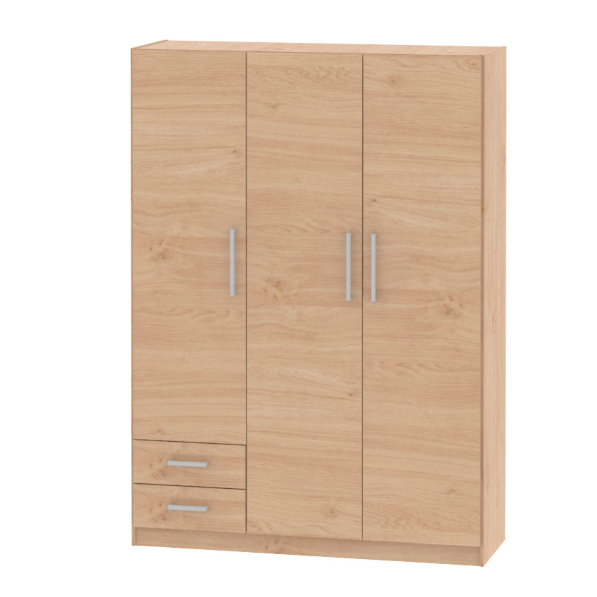 Placard Dielfe 3 Puertas y 2 Cajones Roble Kendal PAC130 RK