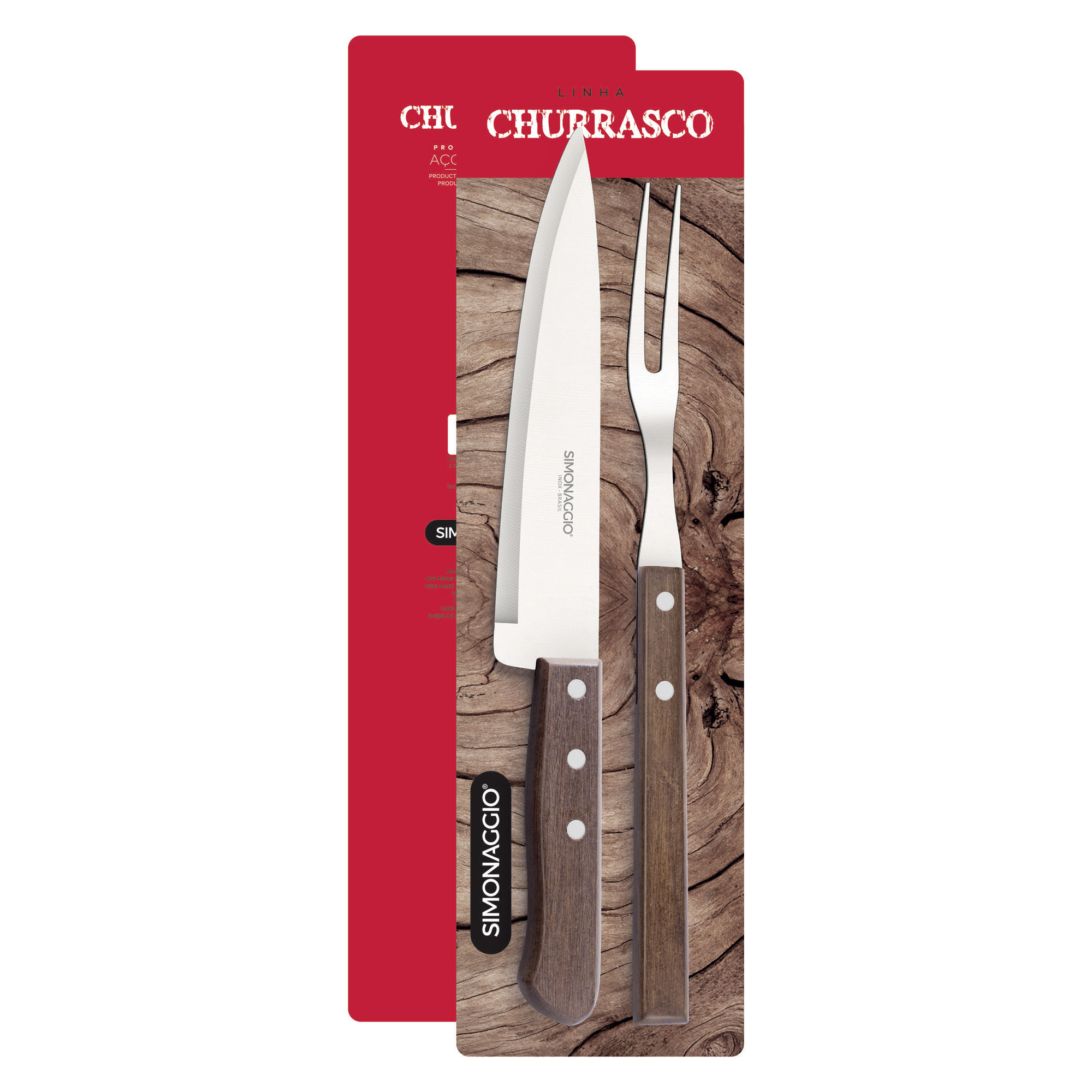 Juego para Asado Simonaggio 2 Piezas Acero Inox.