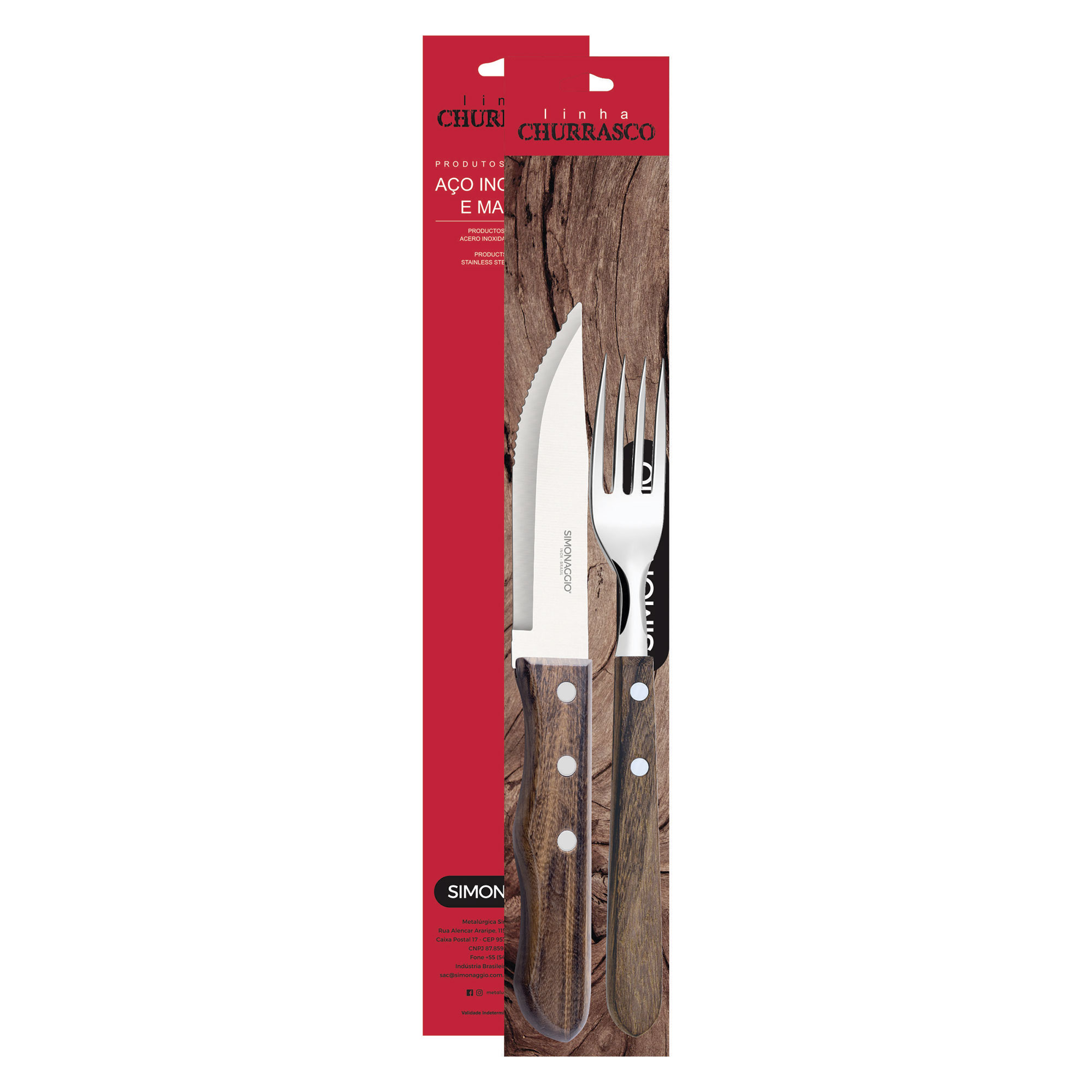 Juego para Asado Simonaggio 2 Piezas Acero Inox.