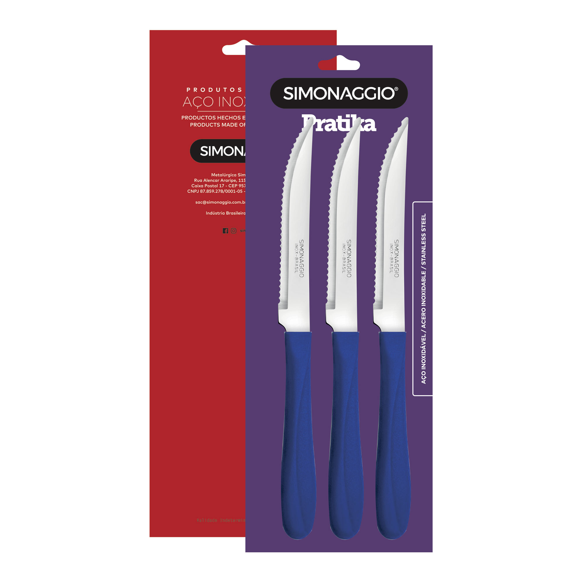 Juego de Cuchillos Simonaggio 3 Piezas Acero Inox.