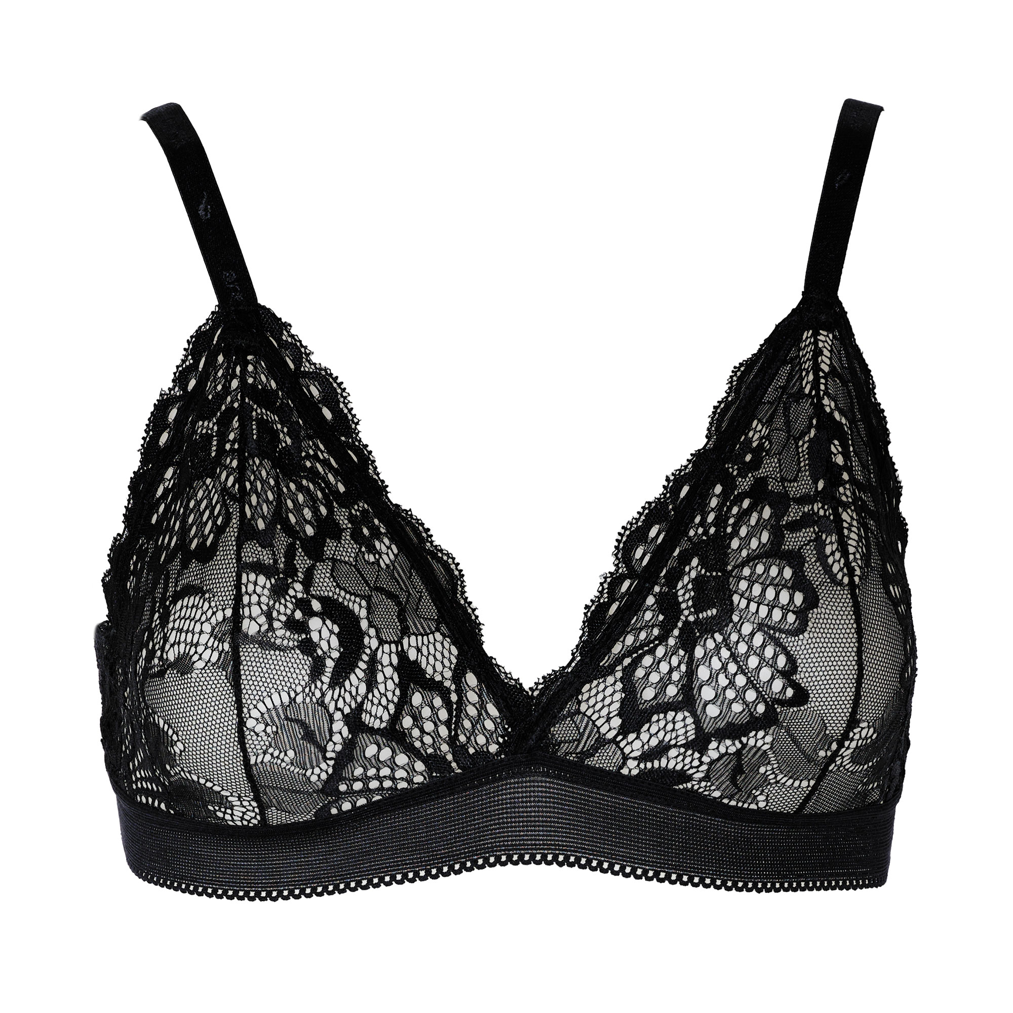 Corpiño Mujer de Encaje Aretha Negro Talle 90