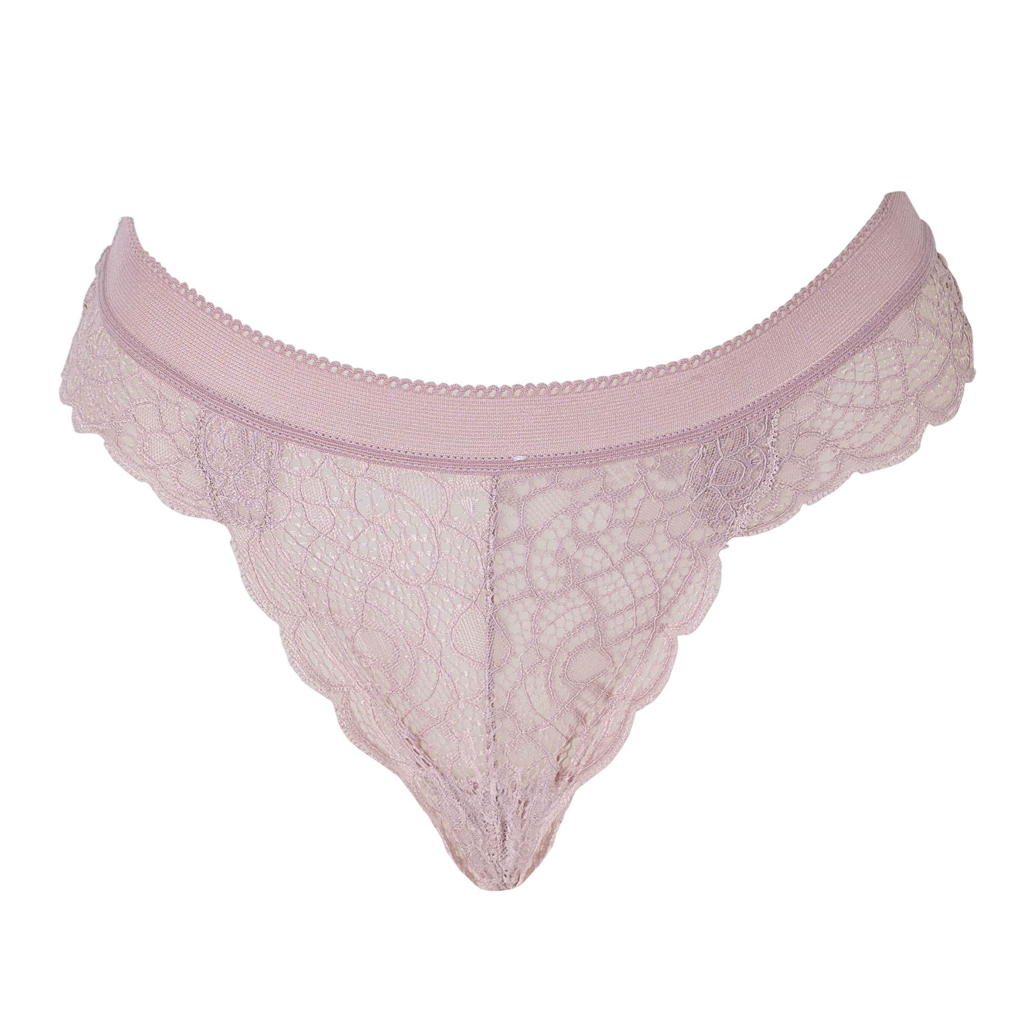 Bombacha Mujer Colaless de Encaje Aretha Rosa Gold Talle S/M