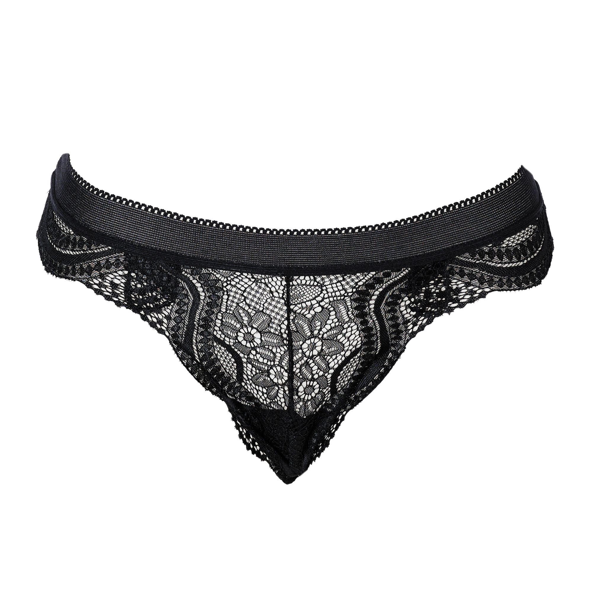 Bombacha Mujer Vedetina de Encaje Aretha Negra Talle S/M