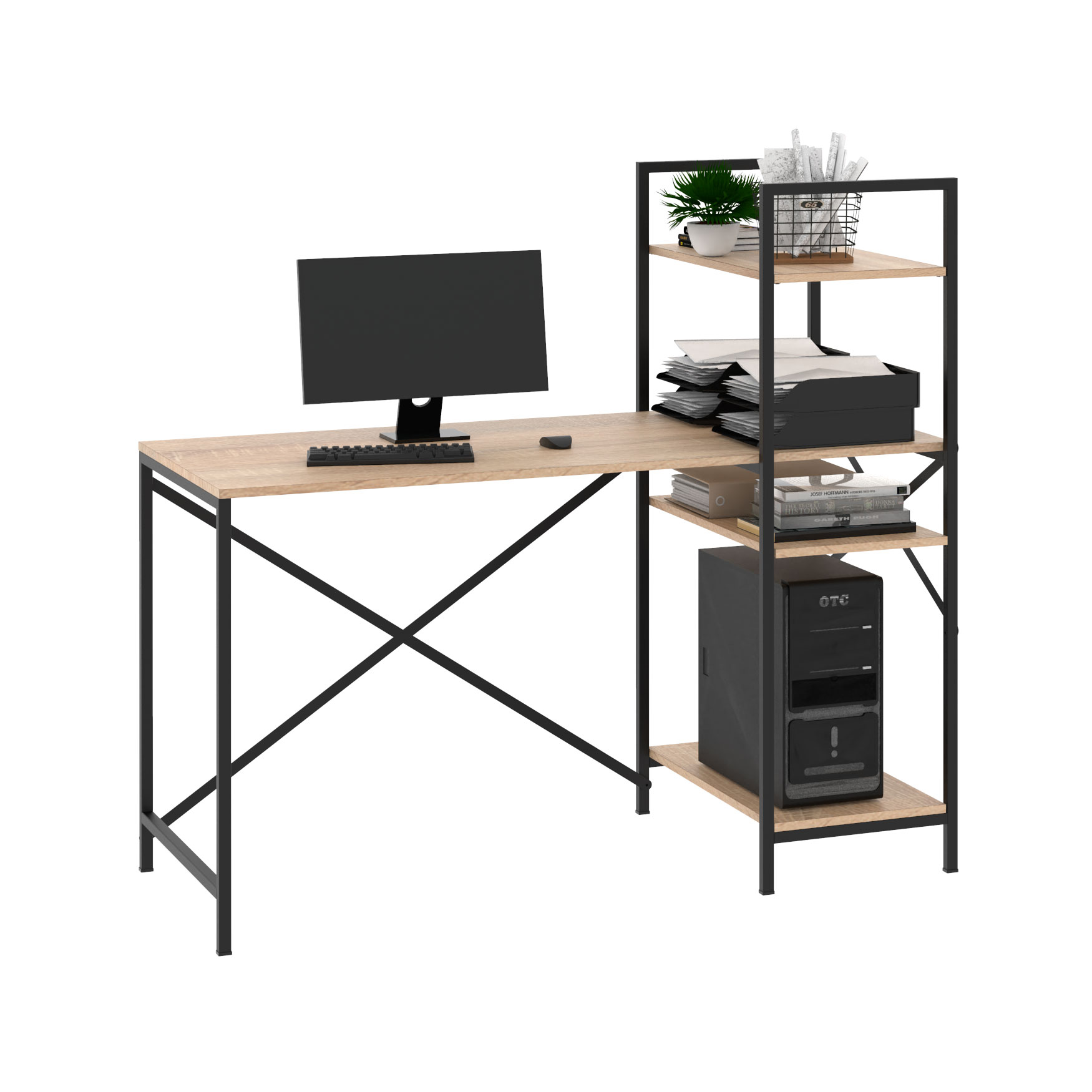 Escritorio Dielfe Con Biblioteca ESB130