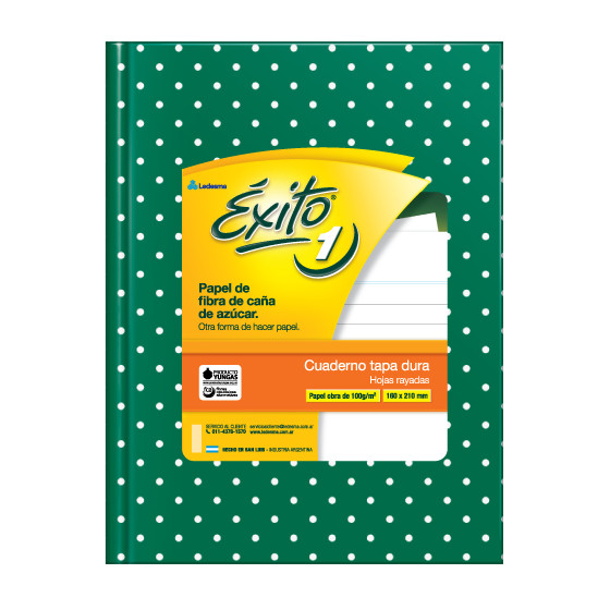 Cuaderno Éxito Rayado 48 Hojas 100 gr Lunares Verde