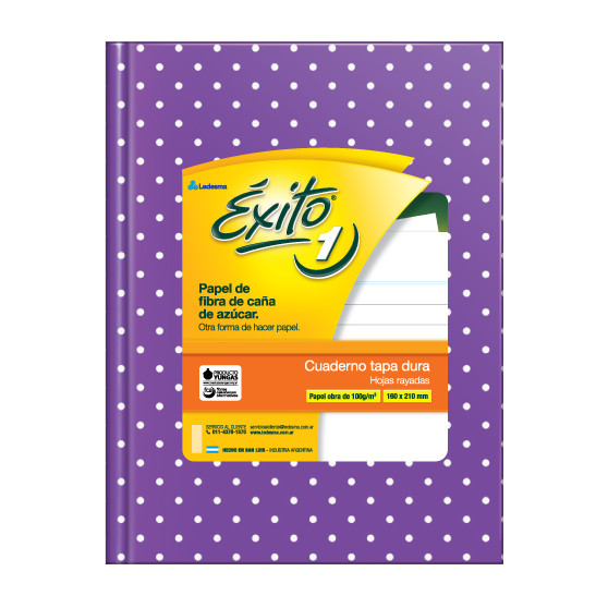 Cuaderno Éxito Rayado 48 Hojas 100 gr Lunares Lila  