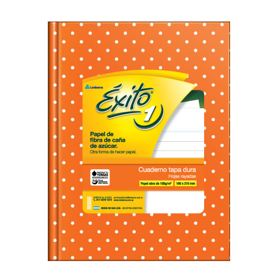 Cuaderno Éxito Rayado 48 Hojas 100 gr Lunares Naranja