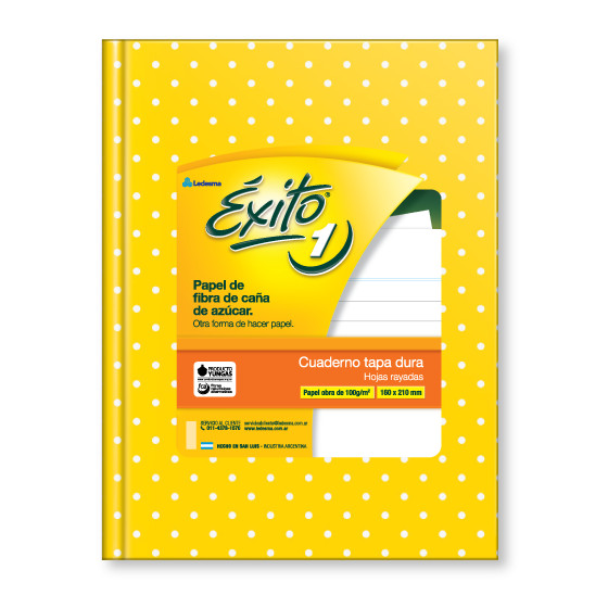 Cuaderno Éxito Rayado 48 Hojas 100 gr Lunares Amarillo