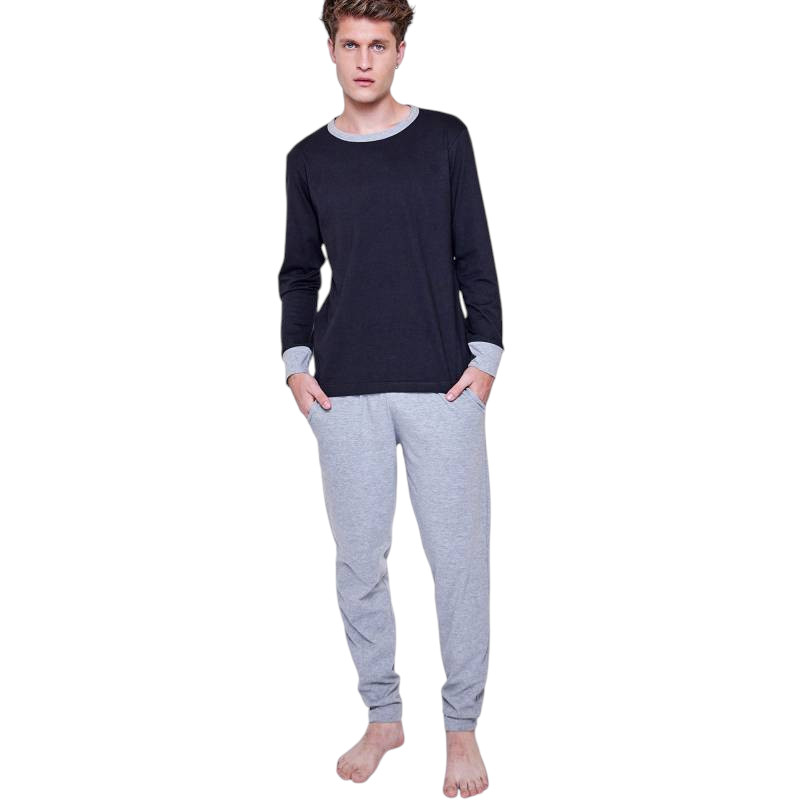 Pijama Hombre Eyelit Manga Larga Talle S-XXL
