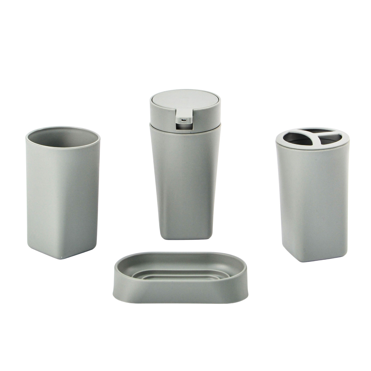 Kit de Baño x4 Piezas Decormesa Gris