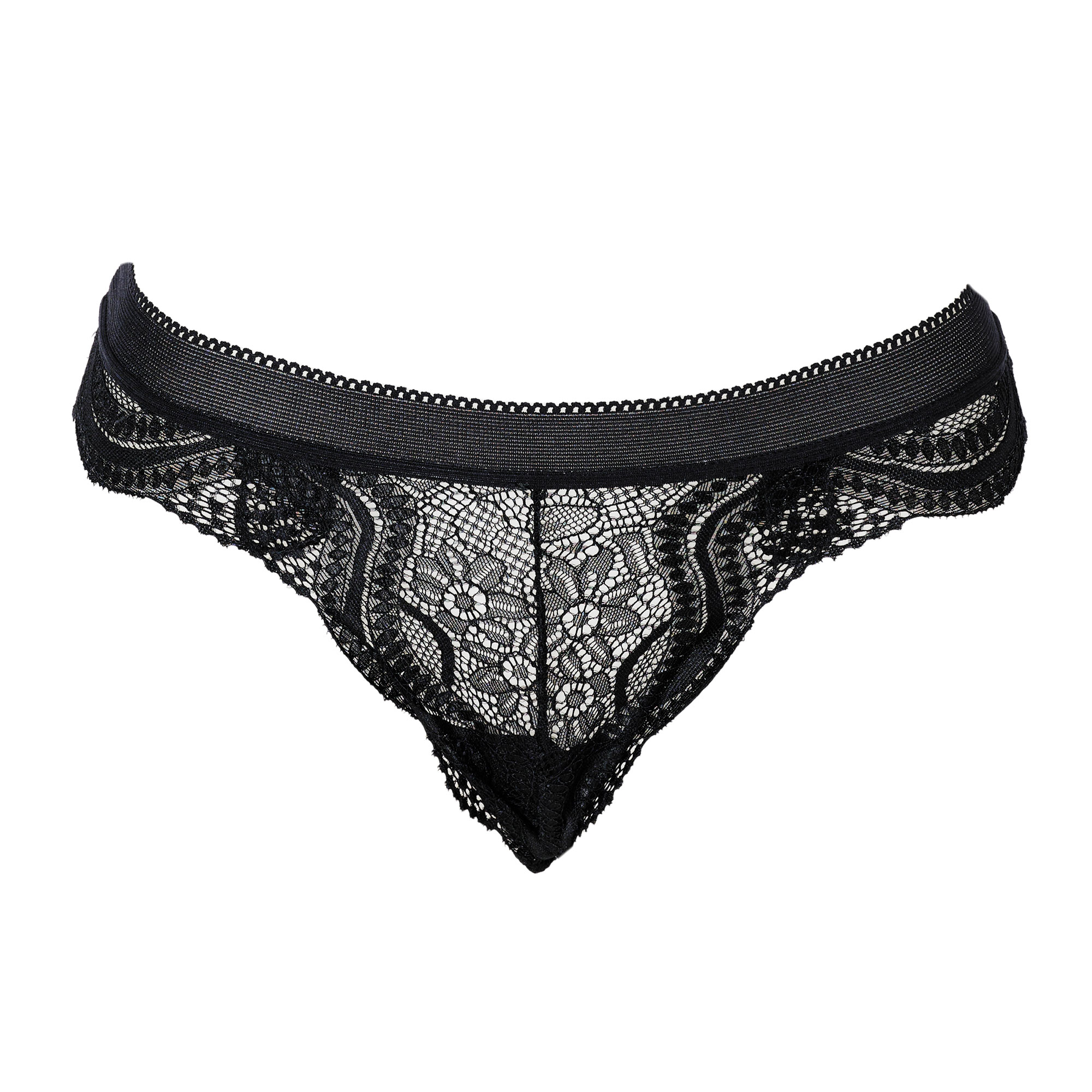 Bombacha Mujer Colaless de Encaje Aretha Negra Talle S/M